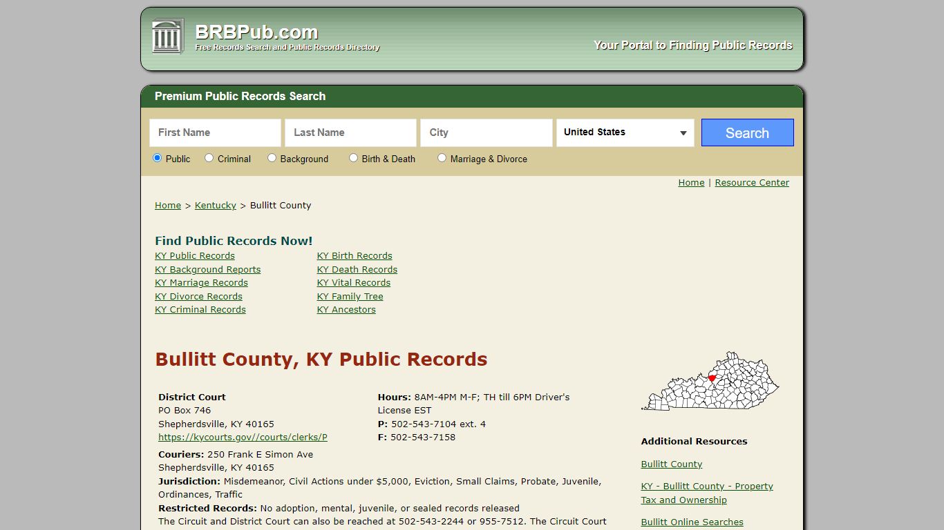 Bullitt County Public Records | Search Kentucky Government ...
