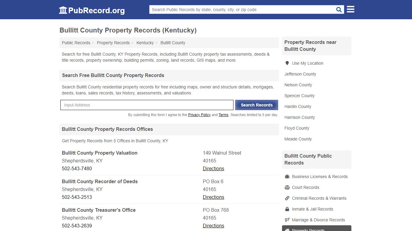 Bullitt County Property Records (Kentucky) - Public Record